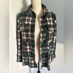 Green Flannel Shacket NWOT